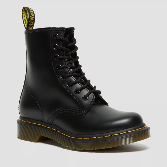 Dr. Martens AirWair 1460 Smooth Leather Lace Up Boots Black Size 5 - Picture 1 of 7